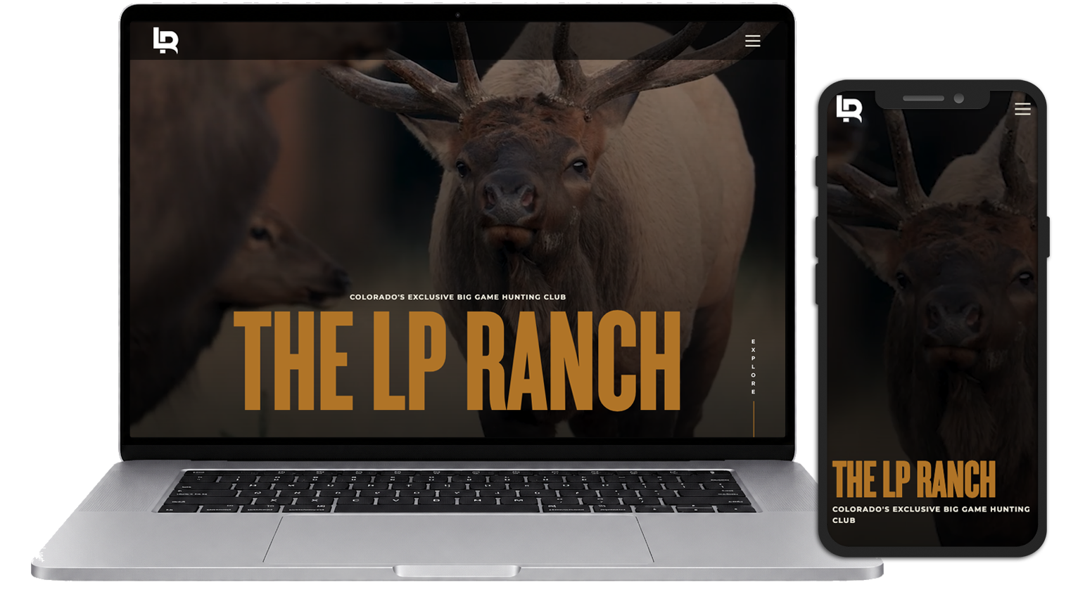 The LP Ranch website on a mobile device and a laptop