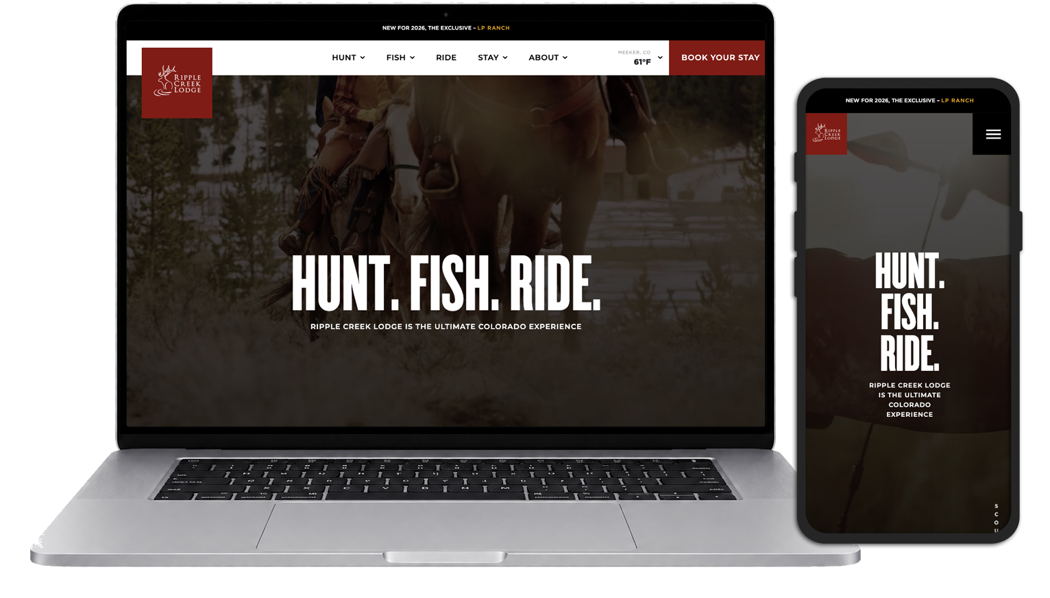 Ripple Creek Desktop and Mobile display